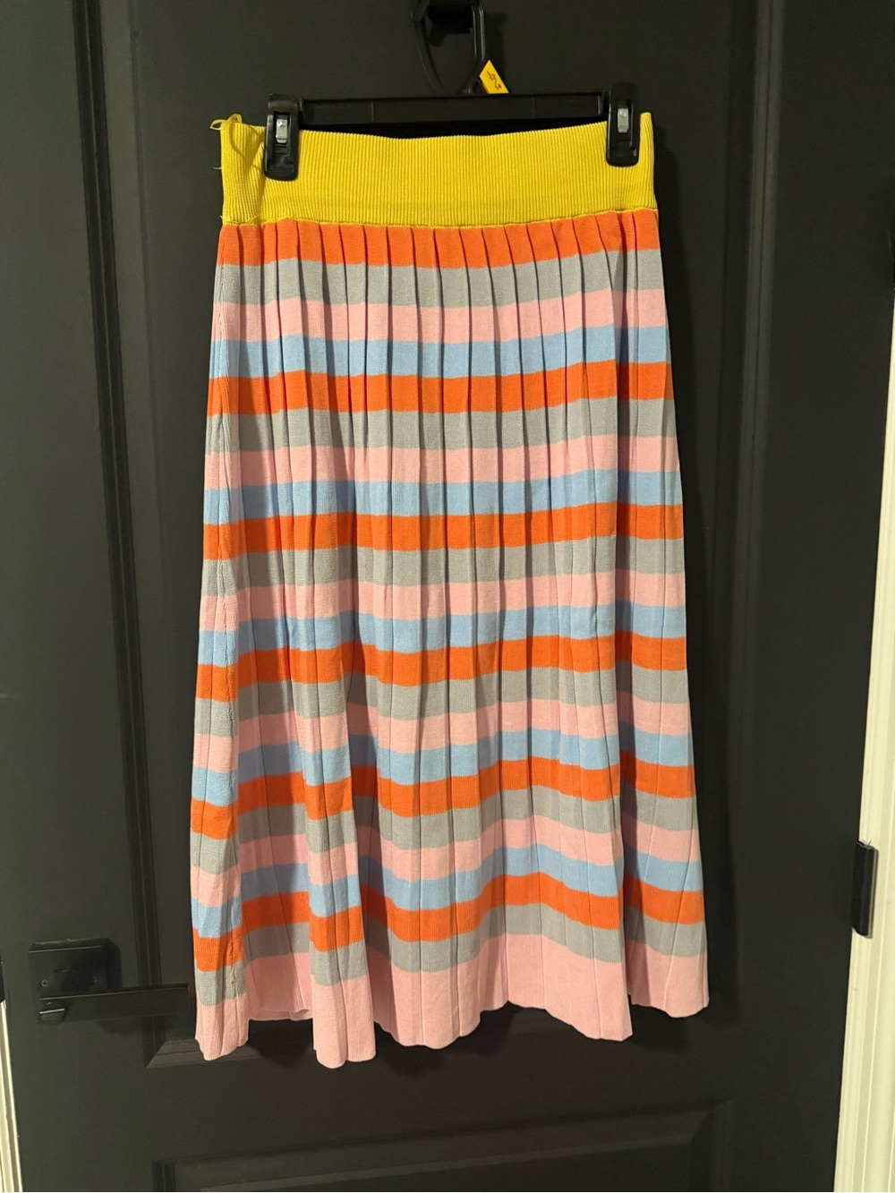 Yellow Collar Striped Knit Dress Set - Pink/Orange/Blue - Picture 2 of 3